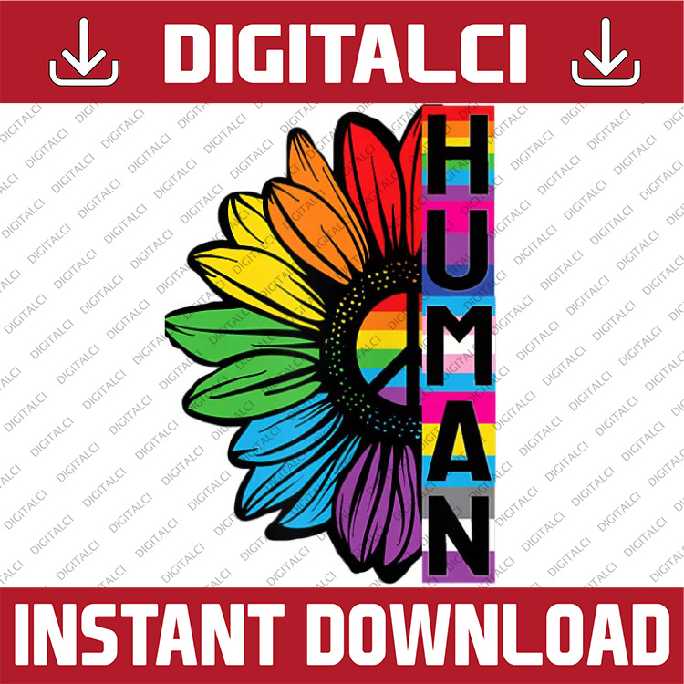 HUMAN Sunflower LGBT Flag Gay Pride Month LGBTQ LGBT Month P Inspire Uplift