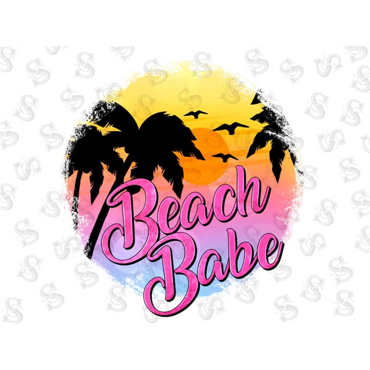 Beach Babe Png Summer Png Retro Png Vintage Png Beach Pn Inspire Uplift