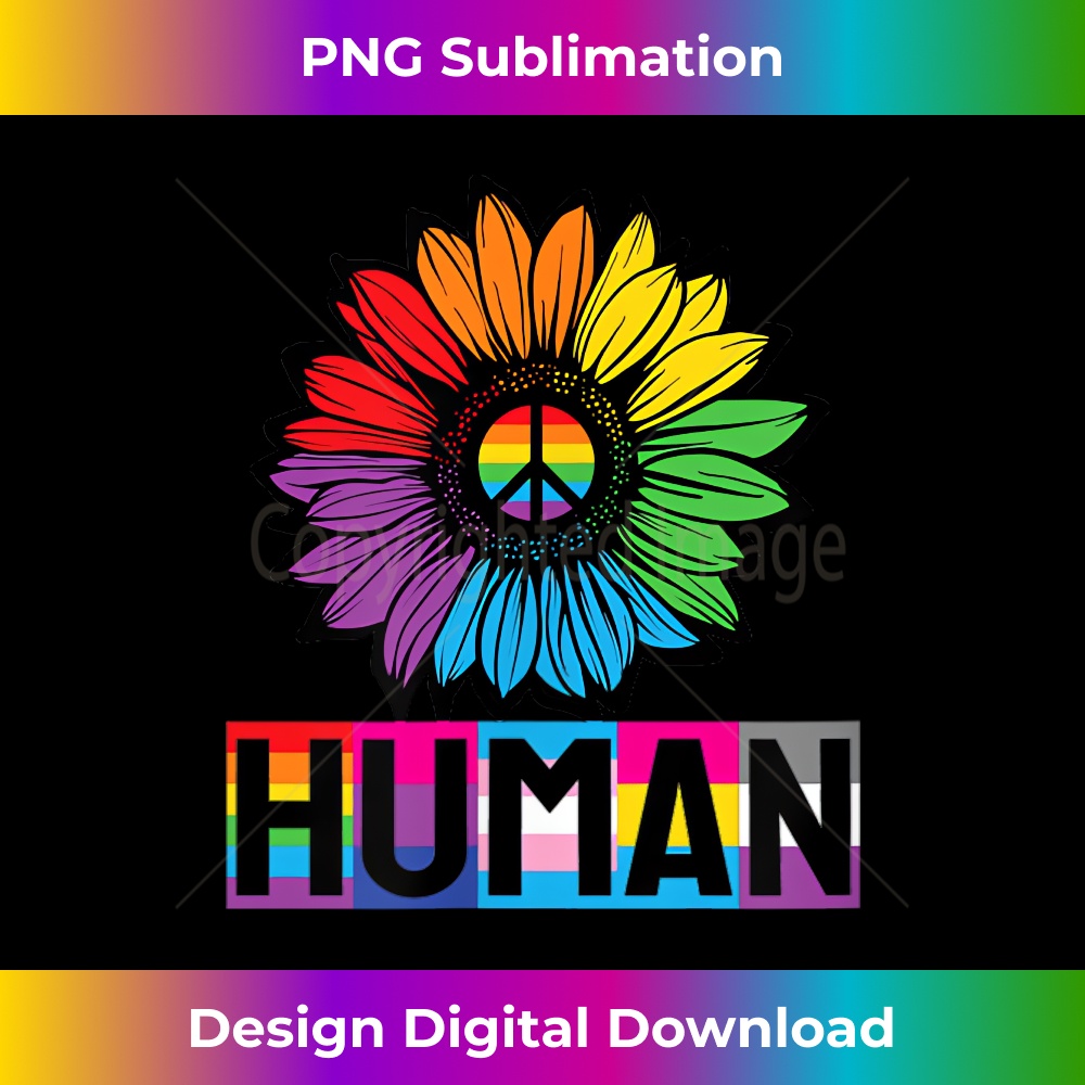 Sunflower HUMAN LGBT Flag Gay Pride Month LGBTQ Edgy Subli Inspire Uplift