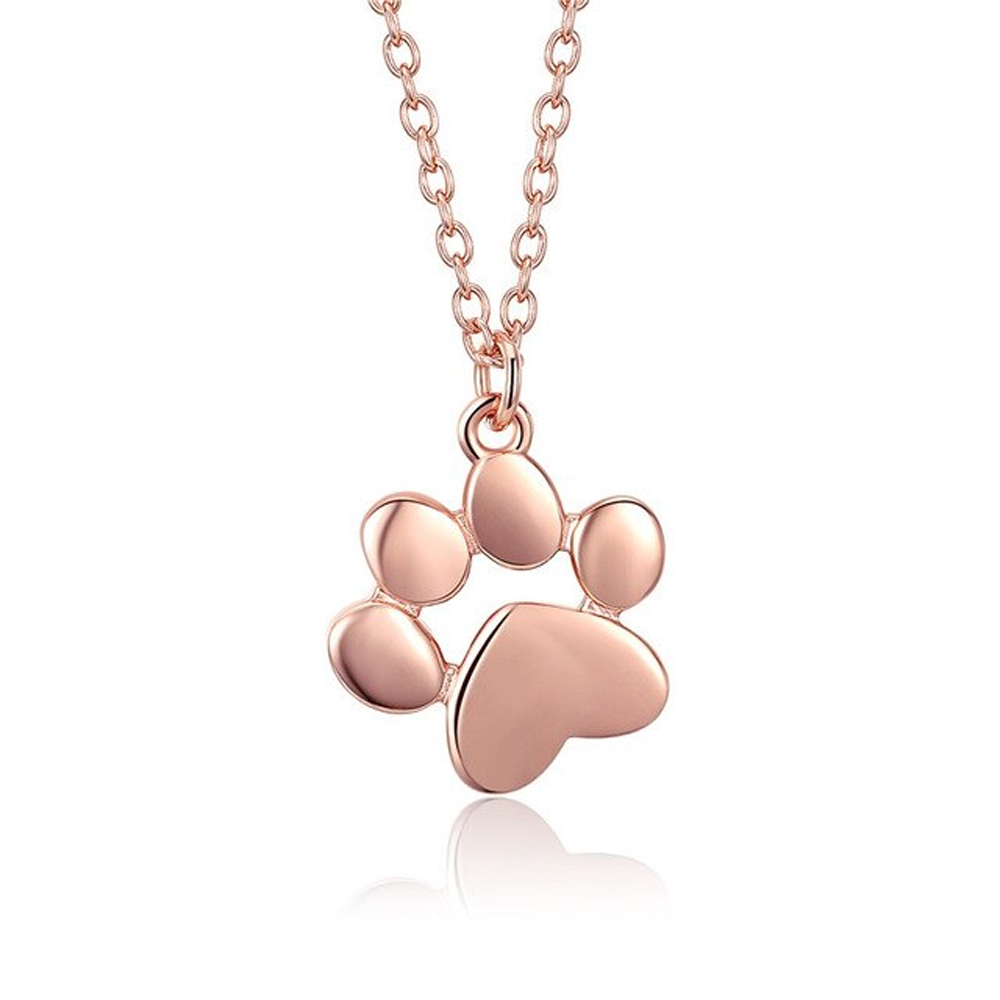 925 Sterling Silver Pet Paw Print Necklace