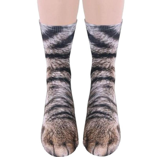 Realistic Comfy Animal Paws Socks, Polyester Material, Machine Washable, One Size Fits Most