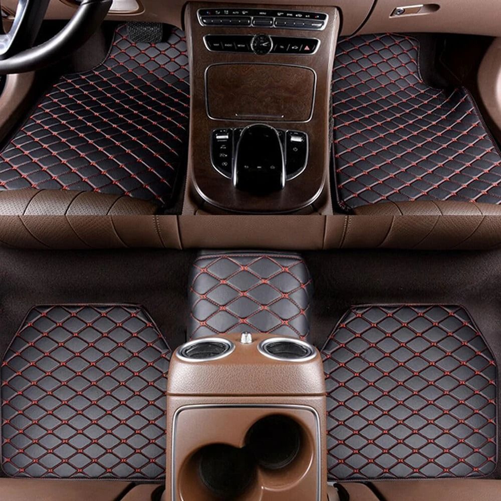 5-Piece Universal Waterproof Leather Car Floor Mats – Premium Auto Foot Pad Protectors