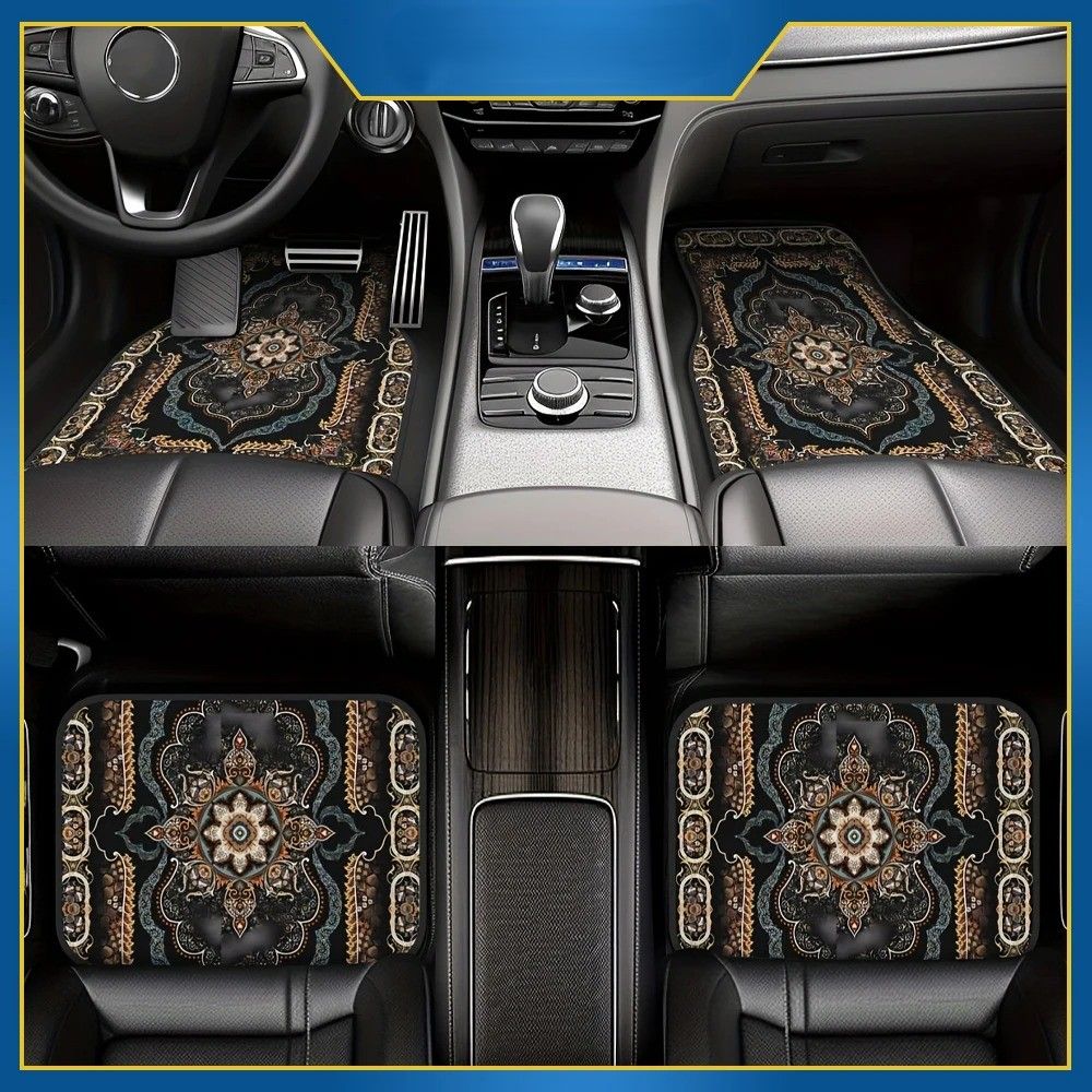 4pcs Non-Slip Car Floor Mats - Universal, Easy to Clean, Wear-Resistant Carpet for Cars & SUVs