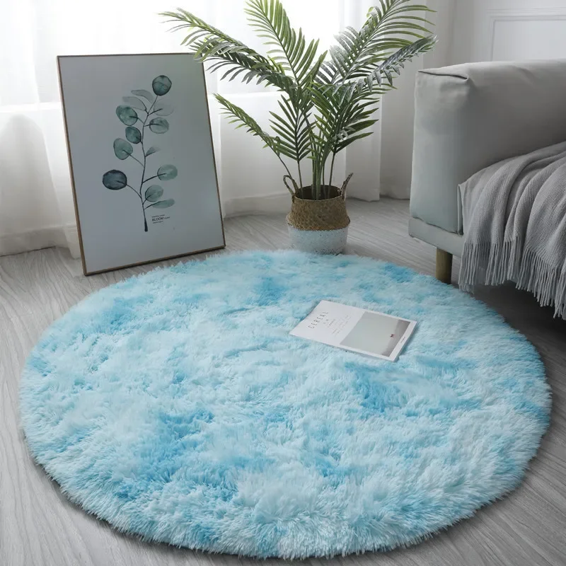 Ultra Soft Plush Round Rug – Fluffy White Carpet for Living Room, Bedroom & Kids Room – Thick Pile S