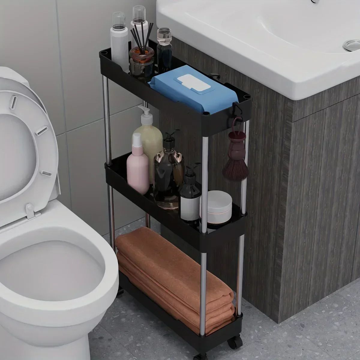 Bathroom Storage Rack with Wheels – 3/4 Layers | Inspire Uplift