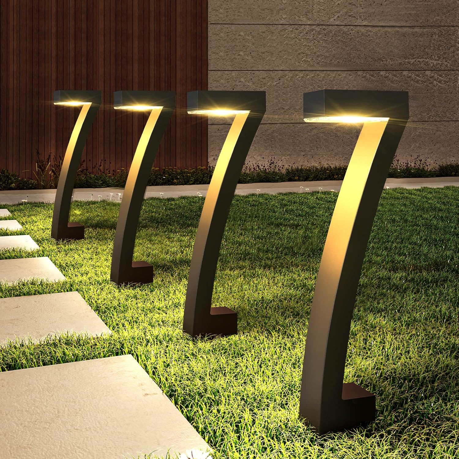 Bright Solar Outdoor Lights Pathway, 6-Pack Waterproof LED Solar Garden Lights with Auto On/Off for Outside Landscapes