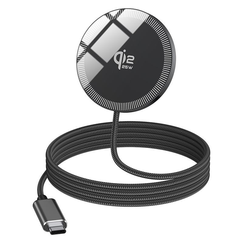 Qi2 25W USB-C Magnetic Wireless Charger – Portable Fast Charging Pad