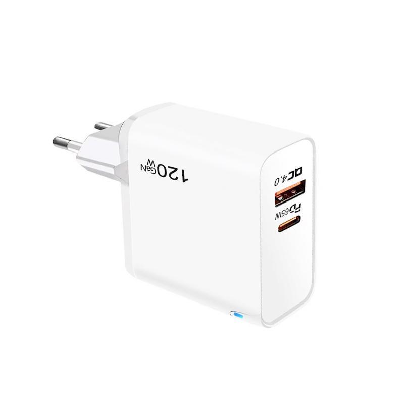 65W GaN USB-C PD Fast Charger for MacBook QC4.0 Multi-Port Power Adapter
