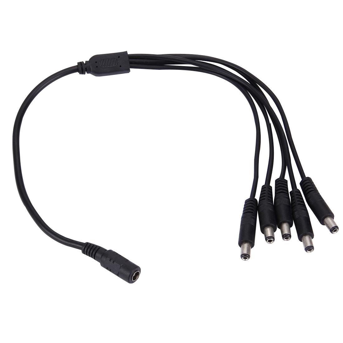 1 Female to 5 Male DC power splitter cable 5.5 x 2.1mm for CCTV Power Supply