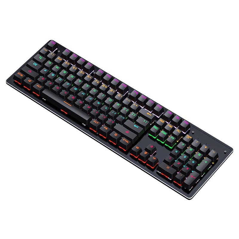 LEAVEN K880 RGB Mechanical Gaming Keyboard – 104-Key Wired USB Green Switch Keyboard