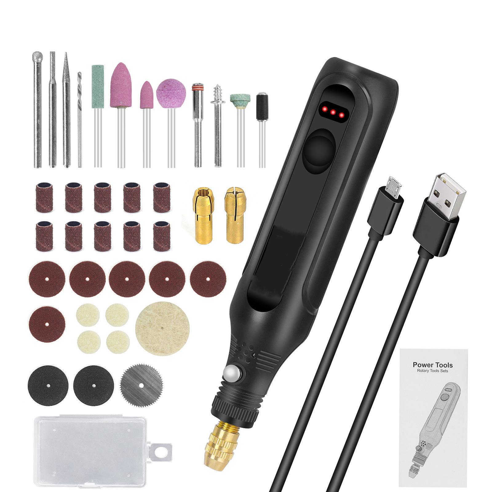 Cordless Engraving Pen Electric Engraver Rotary Tool Kit with 38 Accessories and 3 Speed Control