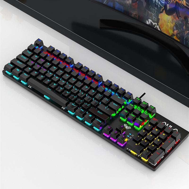 AULA S2022 Mechanical Gaming Keyboard USB Wired 104 Key Ergonomic Keyboard
