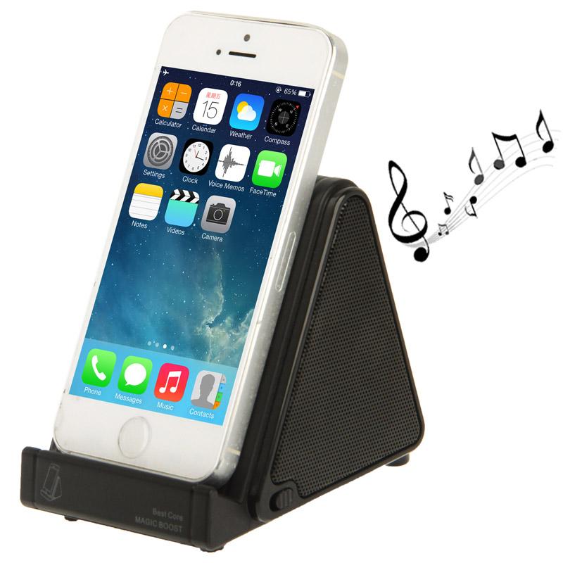 Wireless Induction Phone Speaker Stand Portable Audio Amplifier for iPhone 3GS 4 4S 5 5C 5S