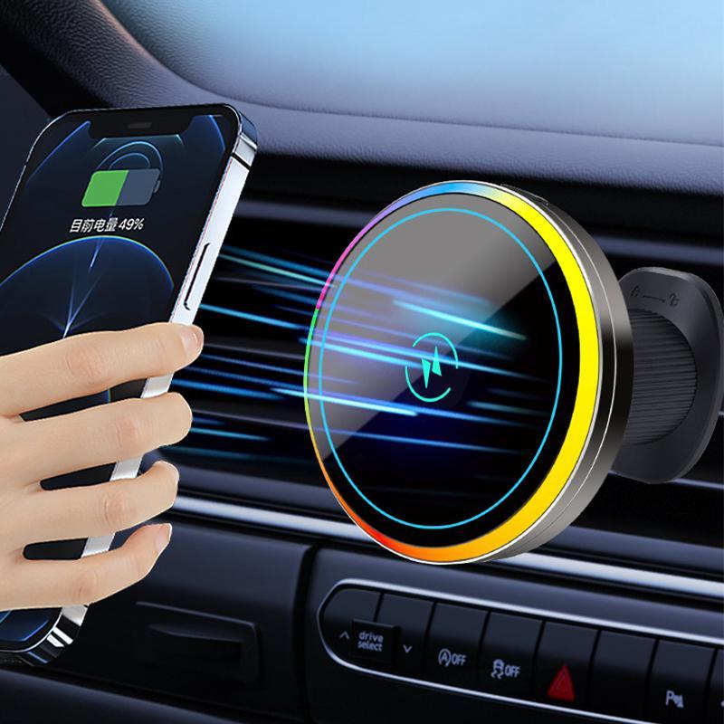 T1S Magnetic Wireless Car Charger with Cooling Air Vent Phone Holder 15W Fast Charging