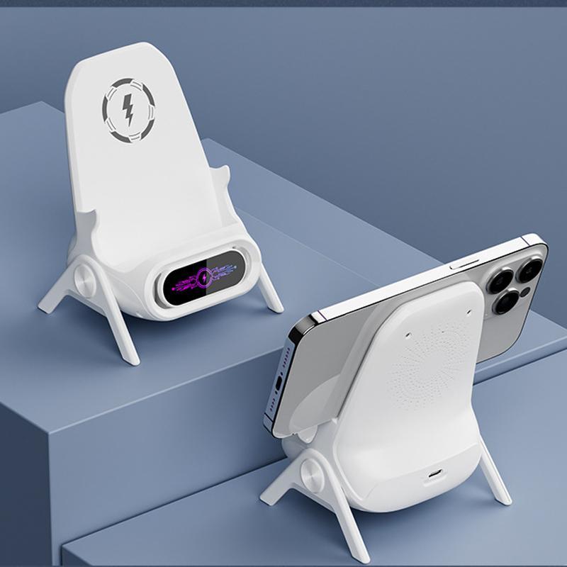 Chair Style Wireless Charger Stand 15W Fast Charging Desk Dock for 4.5 to 11 Inch Phones & Tablets