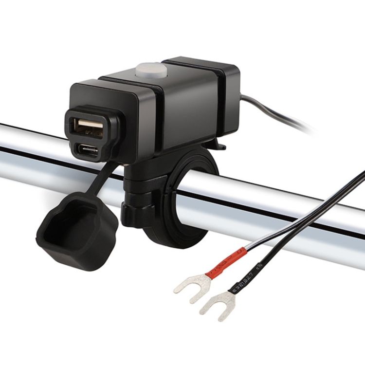 Motorcycle Phone Charger QC3.0 PD Fast Charger Waterproof USB Type C Dual Port