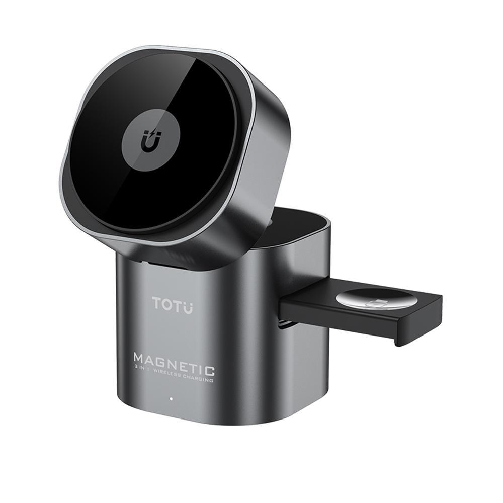 TOTU CW-10-W 3 in 1 Wireless Charging Station Magnetic Foldable Charger Dock for Phone Earbuds Watch