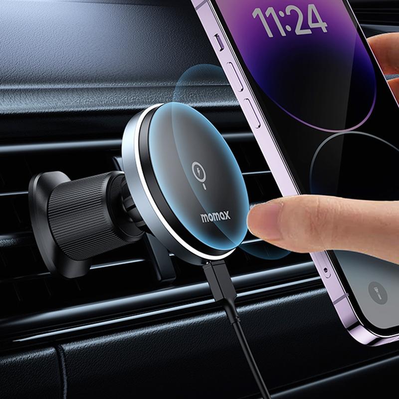 MOMAX CM25A Magnetic Wireless Car Charger Mount with 15W Fast Charging