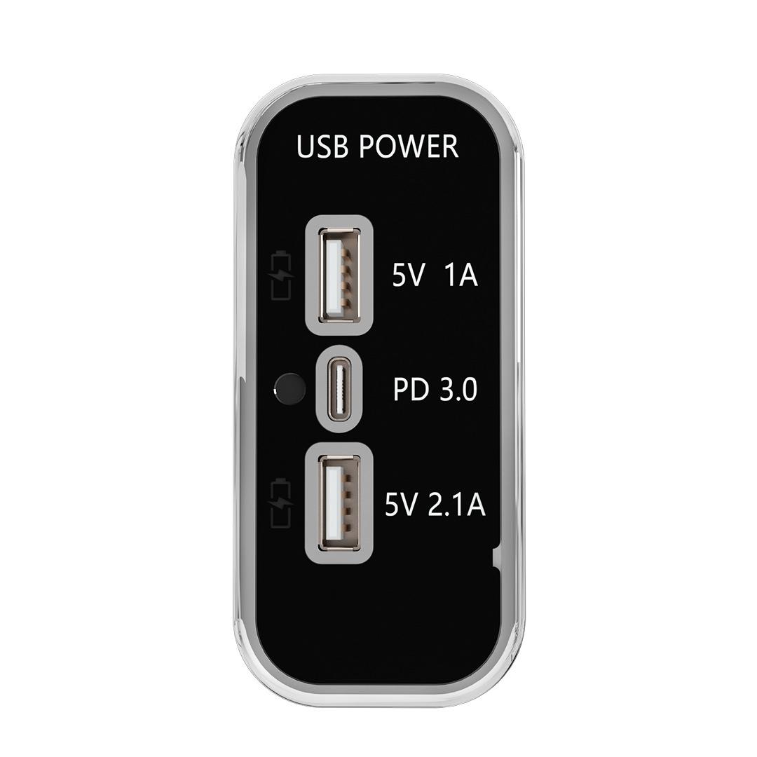 33.5W USB C Car Charger PD 3.0 12V 24V USB Charging Socket for Car RV Boat Silver