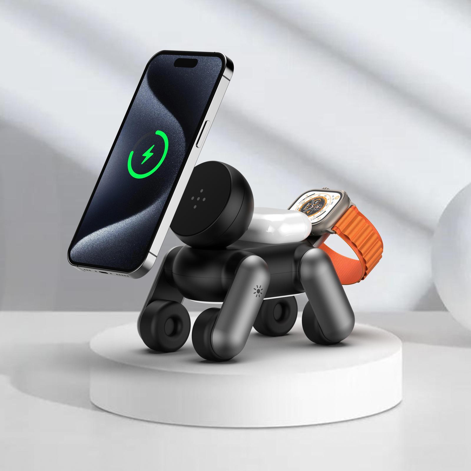 Puppy 3 in 1 Wireless Charger Magnetic Charging Station for iPhone Apple Watch AirPods