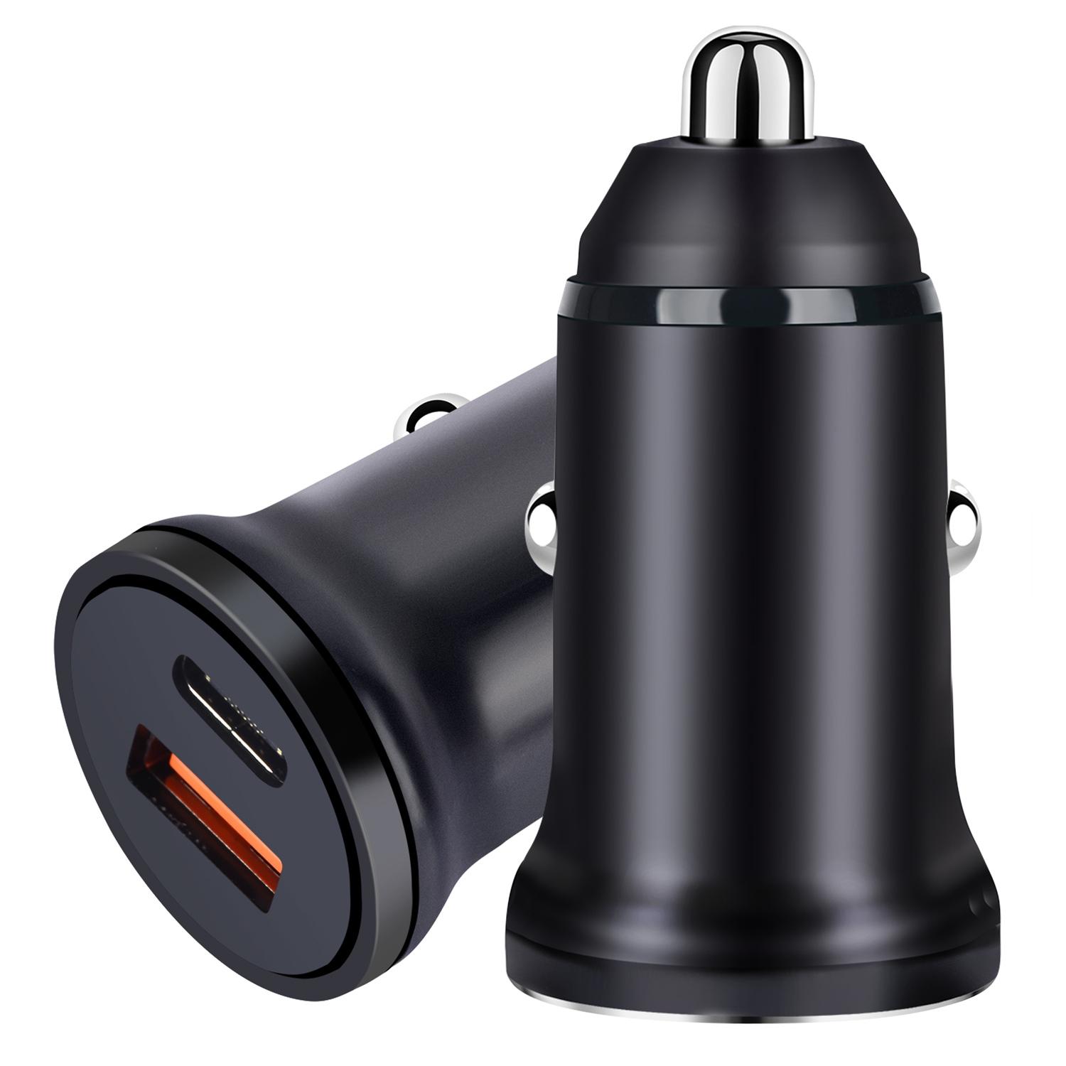 20W USB-C car charger Dual Port PD QC 3.0 Fast Car Charger for iPhone Samsung Android