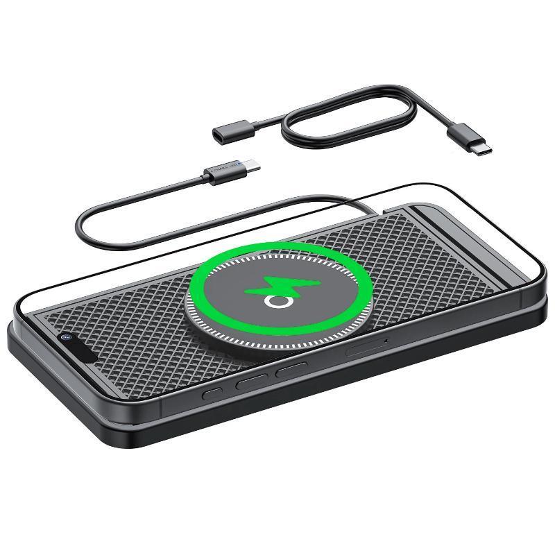 Magnetic Wireless Car Charger Qi Charging Pad 20W Fast Charging Anti Slip Mat for iPhone Samsung Xiaomi