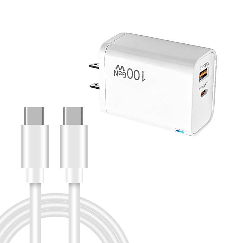 PD47 100W GaN Charger USB C Fast Charger with QC3.0 USB Port and 60W USB C Cable US Plug