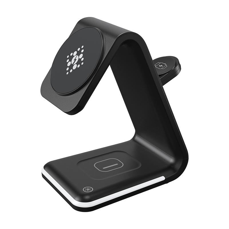 B17 3 in 1 Magnetic Wireless Charger 15W Fast Charging Stand for Phone Apple Watch and Earbuds
