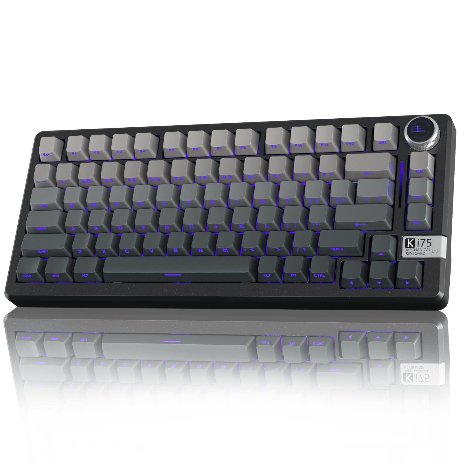 SOLAKAKA Ki75 Wireless Mechanical Keyboard with Seiya Switches, RGB and Aluminum Gasket Build