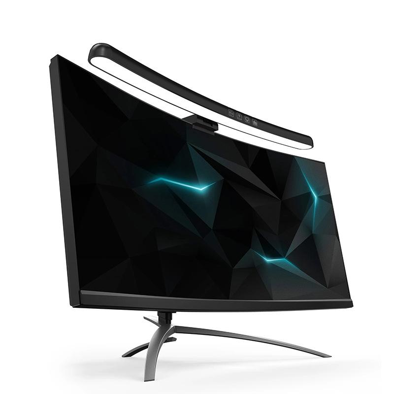 Curved Monitor Light Bar with Stepless Dimming, 3 Color Modes and Touch Control