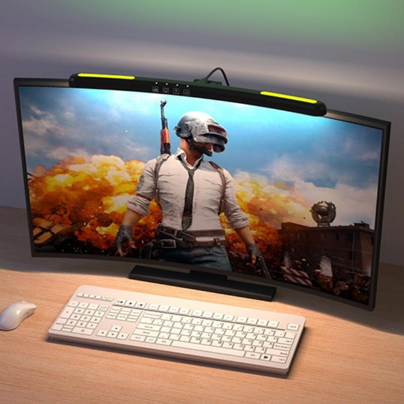 Curved Monitor Light Bar with RGB Backlight and Glare-Free Desk Lighting