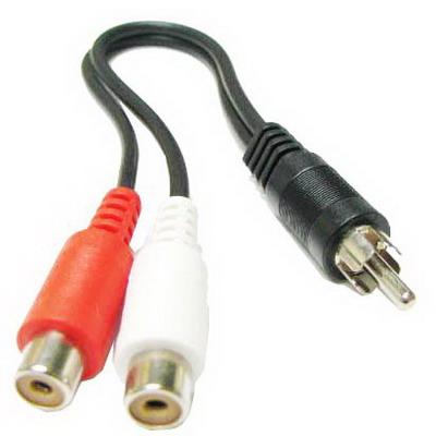 2 RCA Female to 1 RCA Male Y Splitter Video Cable Adapter 10.4 Inch