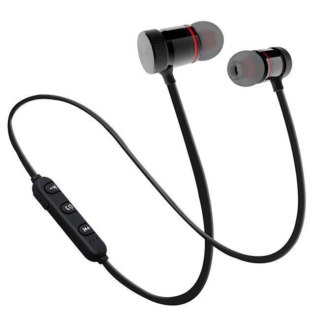 Wireless Bluetooth Earphones Metal Magnetic Stereo Bass Cordless Sport Headset Earbuds With Microphone