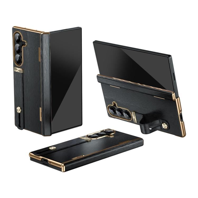 Galaxy Z Fold7 Case with Retractable Wrist Strap Invisible Stand and Hinge Protection