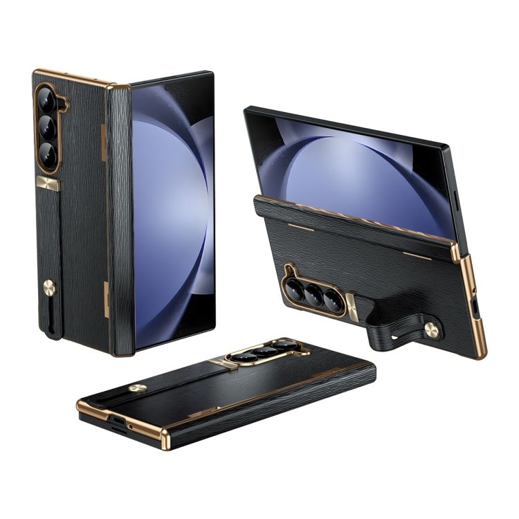 Galaxy Z Fold5 Case with Retractable Wrist Strap Invisible Stand and Hinge Protection