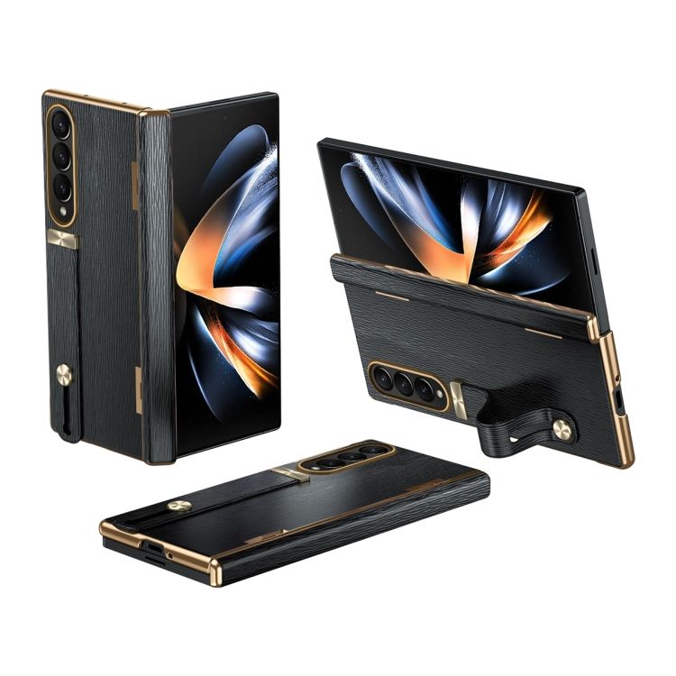 Samsung Galaxy Z Fold3 Case with Retractable Wrist Strap Invisible Stand and Hinge Protection