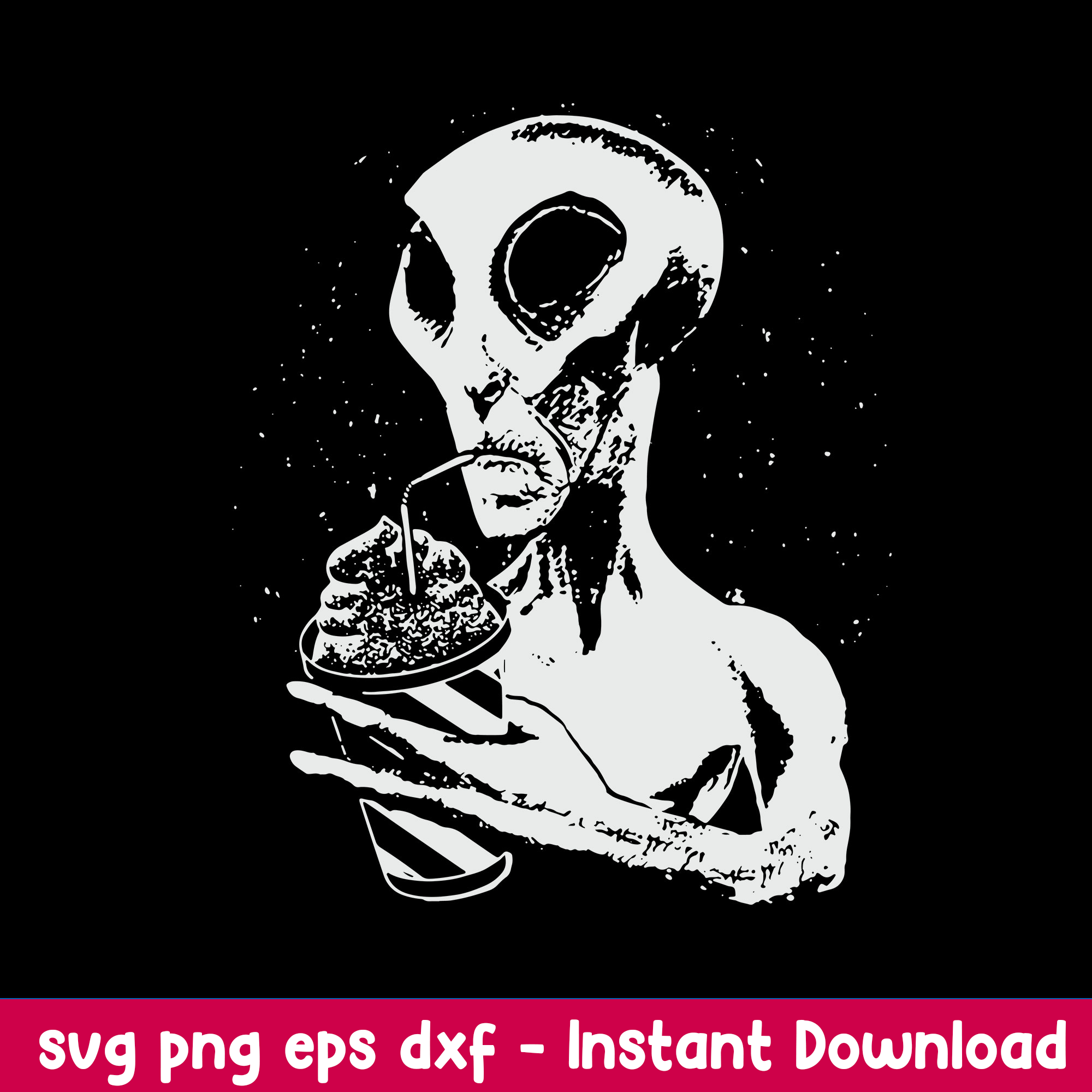 Alien Drink Coffee Svg, Alien Svg, Alien Vector, Alien Clipa | Inspire ...