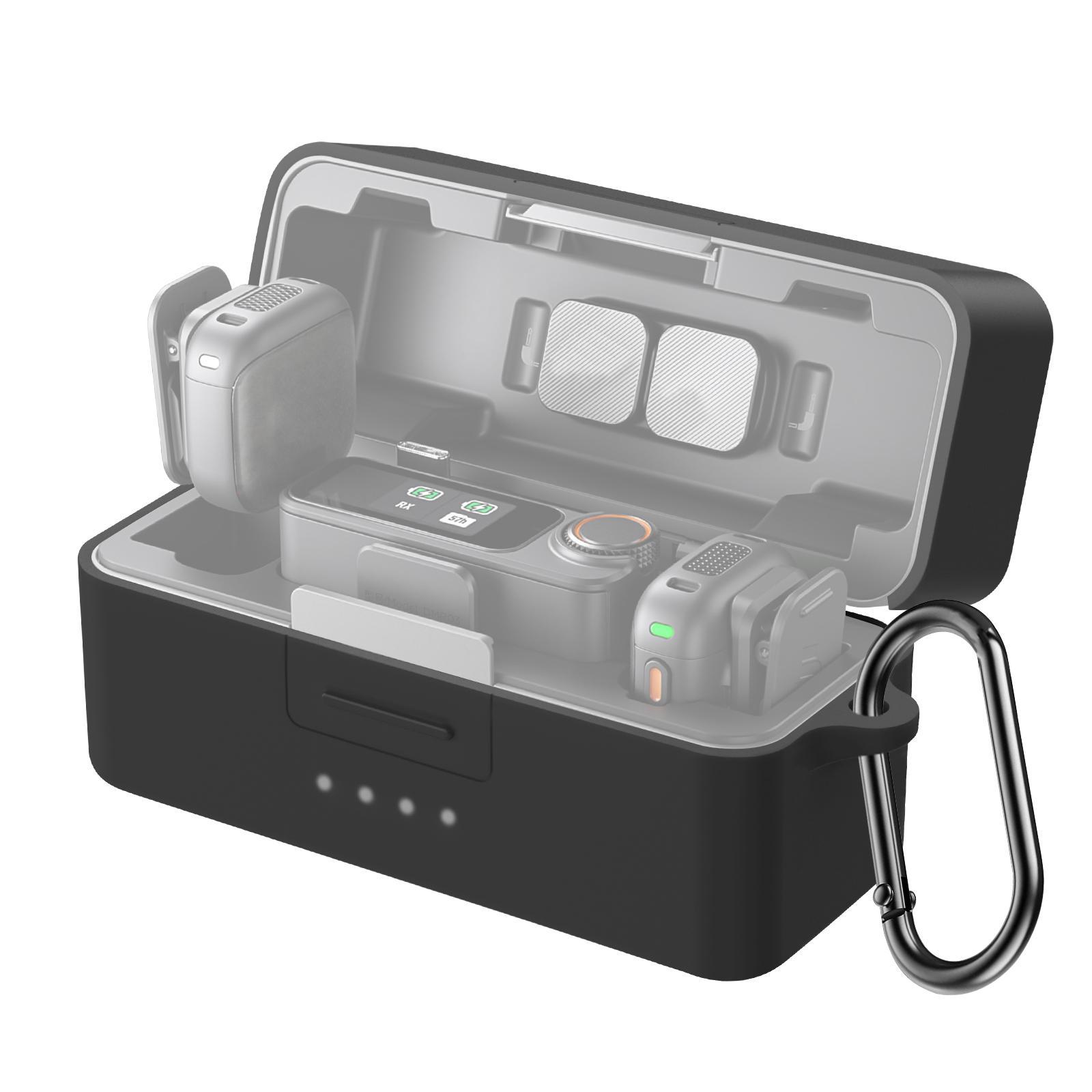 PULUZ Silicone Protective Cover for DJI Mic 2 Charging Case with Carabiner