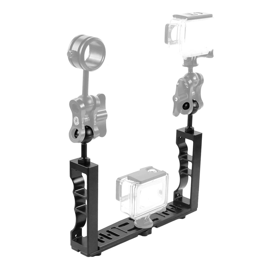 PULUZ Dual Handle Underwater Camera Rig & Action Camera Stabilizer for GoPro, Insta360 & DJI