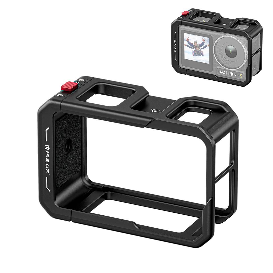 PULUZ Vertical Protective Camera Cage with Cold Shoe for DJI Osmo Action 5 Pro, 4 & 3
