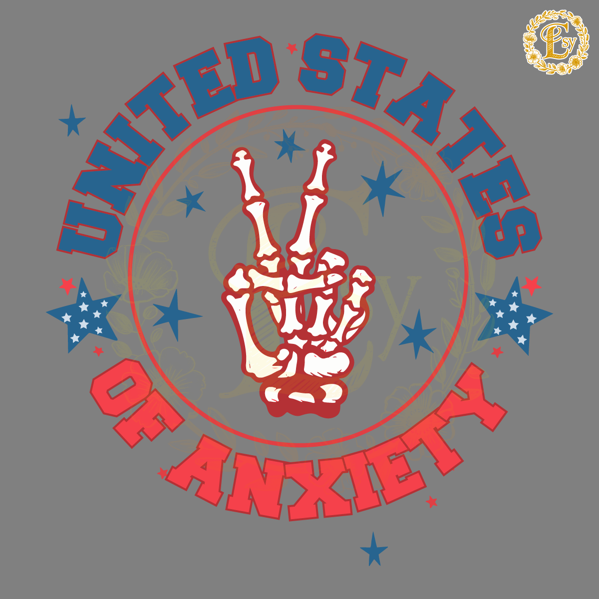 United States Of Anxiety Skeleton Hand SVG | Inspire Uplift