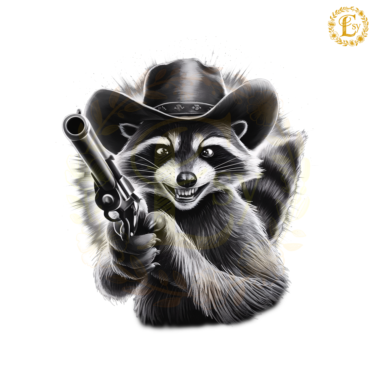 Funny Western Raccoon Cowboy Last Haw Meme PNG | Inspire Uplift
