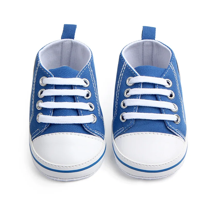 Soft Sole Baby Canvas Shoes Spring Autumn, Infant Toddler Crib Sneakers, Cute Newborn First Walkers for Early Steps