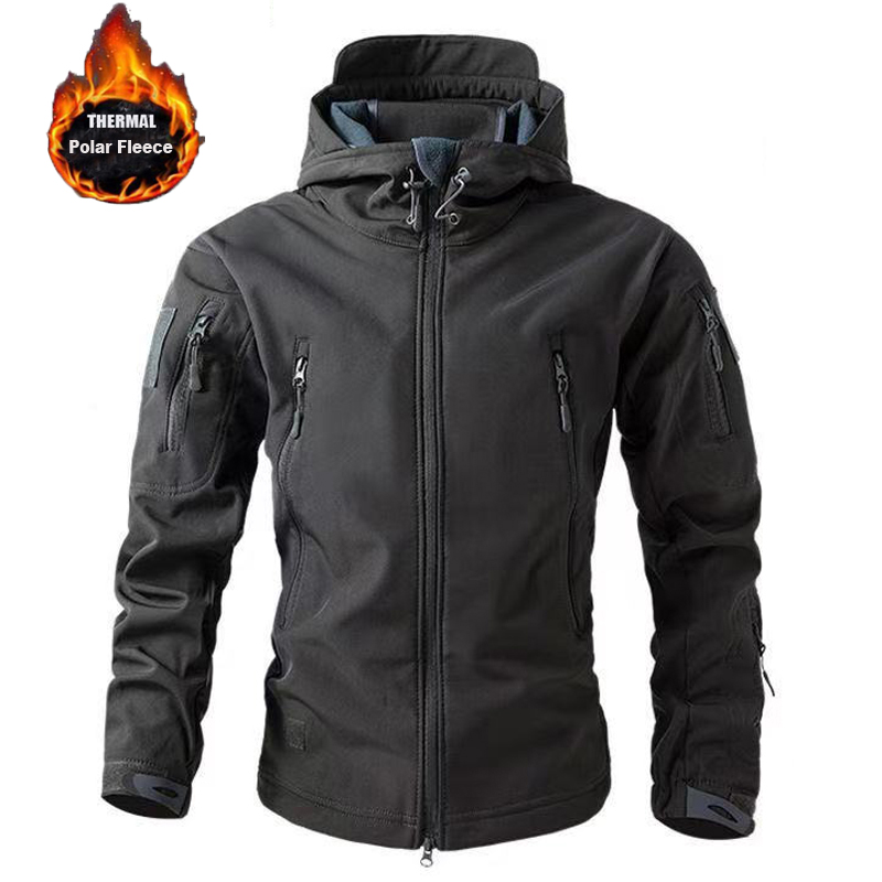 Waterproof Mens Softshell Fleece Jackets Winter Autumn Outdoor Hiking Hunting Thermal Camping Fishing Cargo Coats Warm