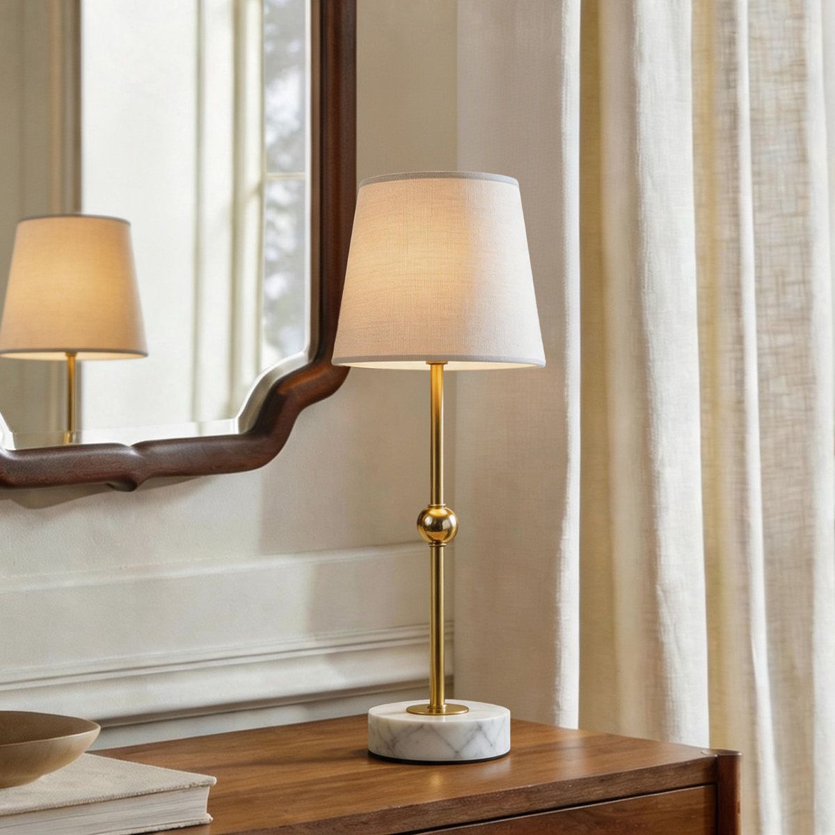 LumiMarble Cordless Rechargeable LED Table Lamp with Touch Dimming
