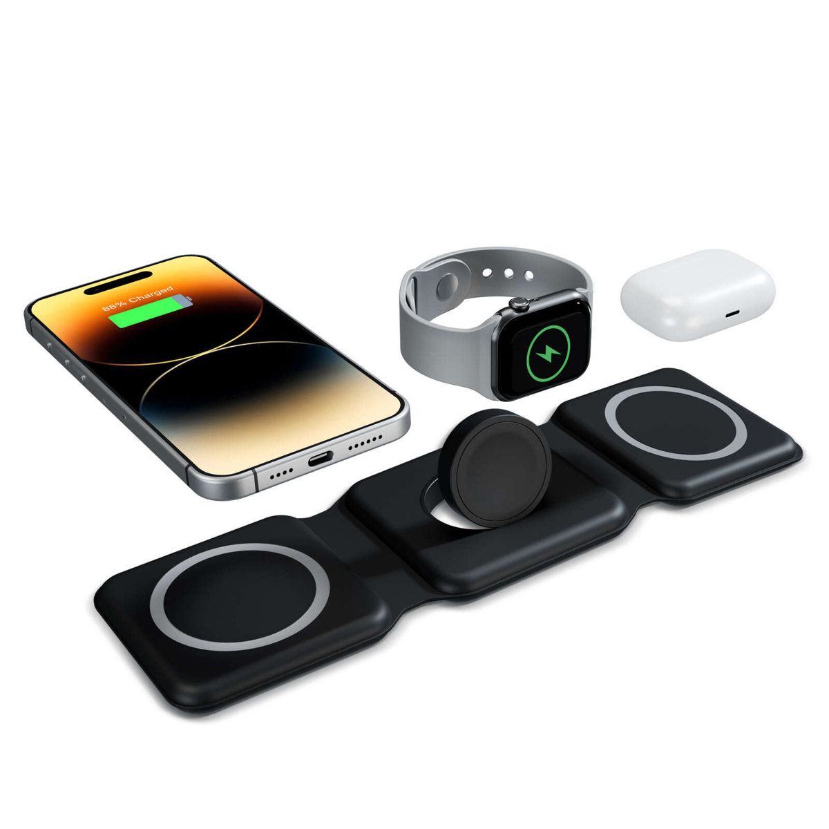 Waloo 3 in 1 Wireless Charger Foldable Charging Station for iPhone Apple Watch and AirPods