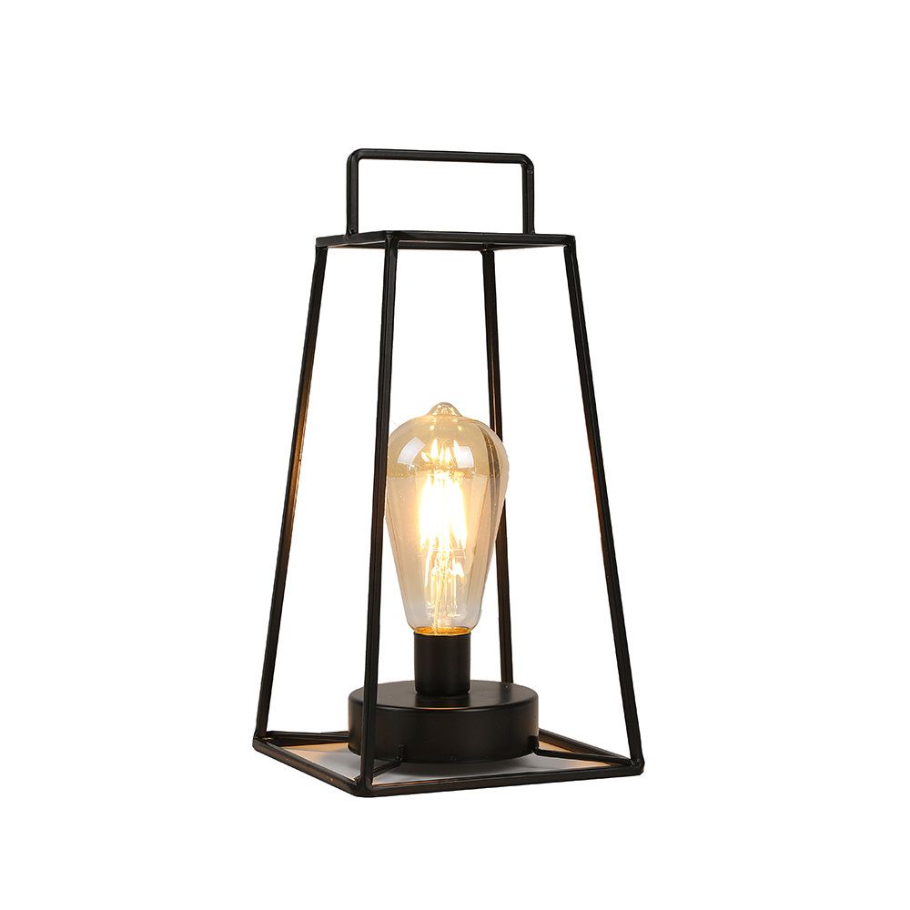 Retro Geometric Battery Operated Cordless Table Lamp with 6 Hour Timer