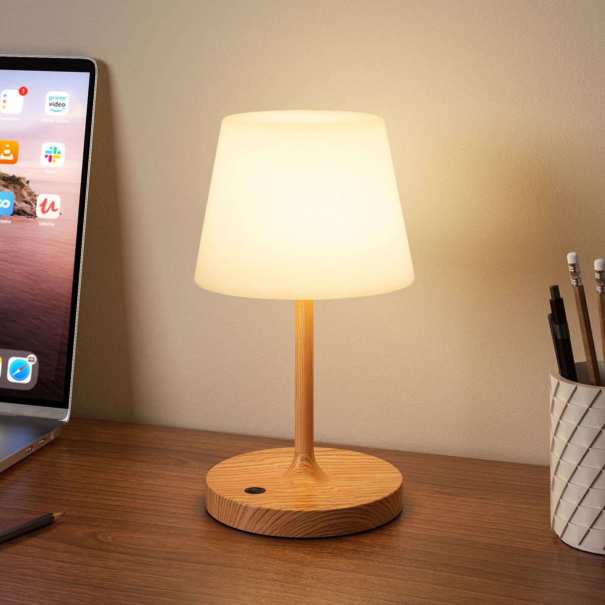 Waterproof Cordless Rechargeable Table Lamp with Touch Dimming