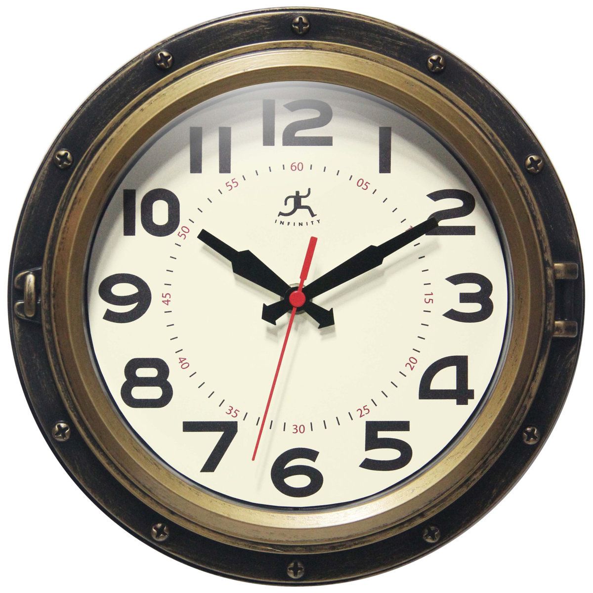 Infinity Forecaster 10 Inch Silent Wall Clock Black Bronze Vintage Style