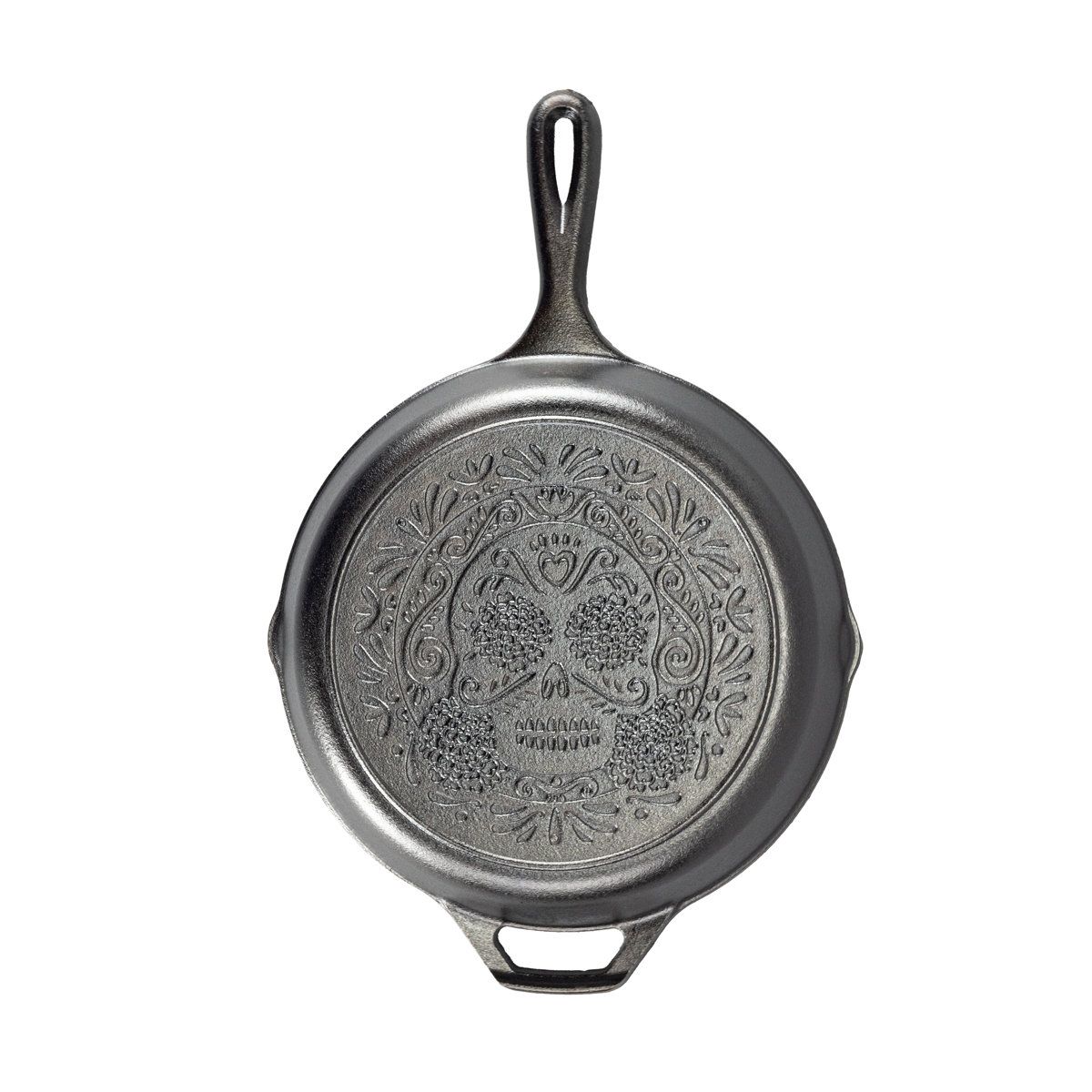 Lodge 10.25 Inch Cast Iron Skillet Sugar Skull Pre Seasoned Cookware